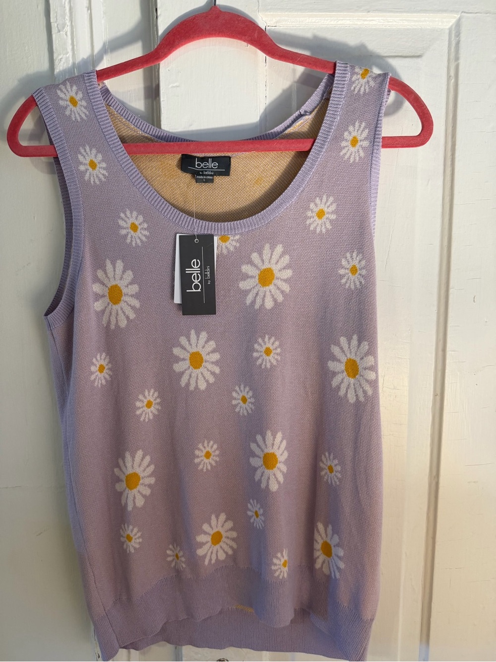 Lavender Daisy Knit Tank Top NWT